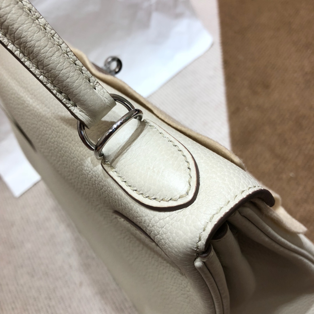 Hermes Kelly 32cm Handbag Shoulder Bag in White Togo Leather